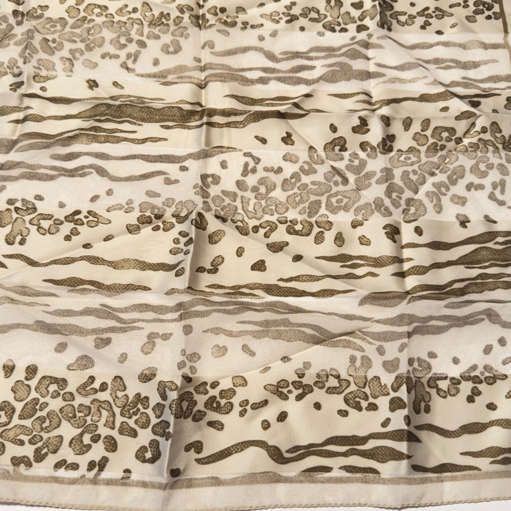 Kathie Lee Collection Scarf Made in Italy Leopard Zebra Animal Print Square Y2K - Picture 2 of 6